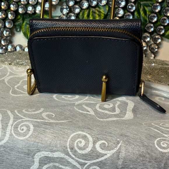 Coach Dark Blue Leather Wallet with Gold Accents - Picture 5 of 9